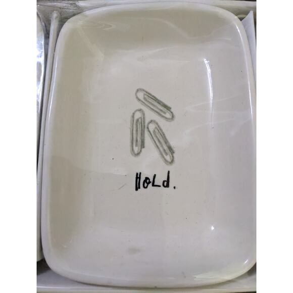 Rae Dunn Office Organizer KEEP HOLD CONTAIN 4 four piece set New - Picture 3 of 7